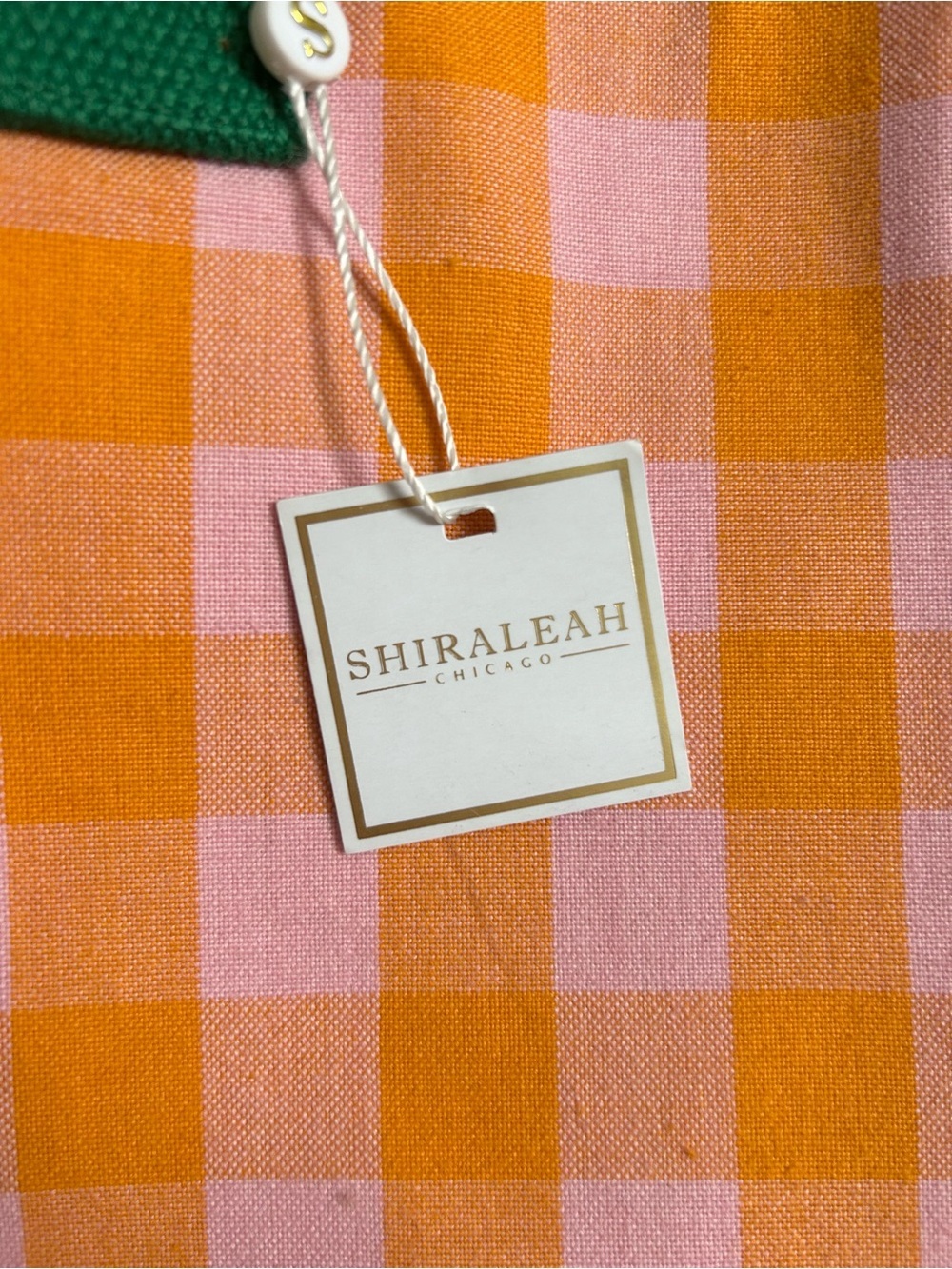 Shiraleah Ana Orange and Pink Gingham Fringe Mini Tote Crossbody Bag - Picture 6 of 6